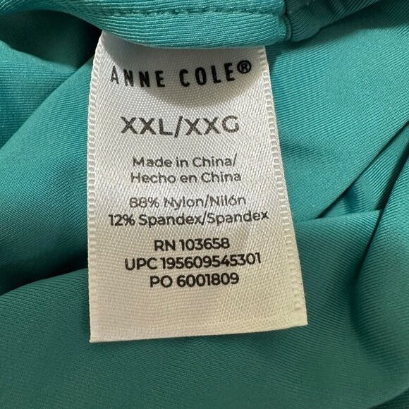 Anne Cole Women's Size XXL Ocean Green High-Waisted Bikini Swim Bottoms NWT - Picture 7 of 8
